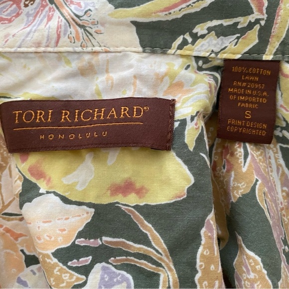TORI RICHARD Aloha Hawaiian Tropical Collared Shirt Men S Small - Picture 4 of 5
